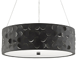 Люстра в форме цилиндра с чёрным фактурным абажуром Round Necklines варинант исполнения - 4 | Loft Concept в Липецке