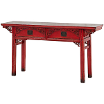 Деревянная консоль в китайском стиле с 2-мя ящиками с резным декором красная Yan Chinese Console Table варинант исполнения - 2 | Loft Concept в Липецке