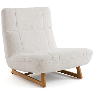 Кресло с обивкой букле Lino White Boucle Armchair