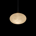 Подвесной светильник с плафоном в виде эллипса из белого алебастра Cryptocrystalline Stone варинант исполнения - 4 | Loft Concept в Липецке