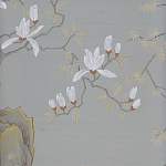Обои ручная роспись Summer Night Blossom Colourway SC-122 on Wood Ash slub silk варинант исполнения - 2 | Loft Concept в Липецке