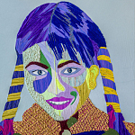 Картина с вышивкой Портрет wall panel People with the yellow ear 3 варинант исполнения - 2 | Loft Concept в Липецке