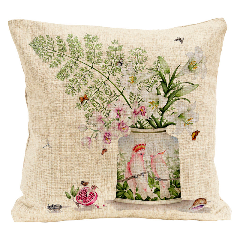 Декоративная подушка Fern Branch Pillow Мульти Бежевый Декоративная подушка Fern Branch Pillow Мульти Бежевый в Липецке | Loft Concept
