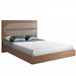 Кровать двуспальная с высоким изголовьем из дерева и подушек из экокожи Modern Look варинант исполнения - 1 | Loft Concept в Липецке