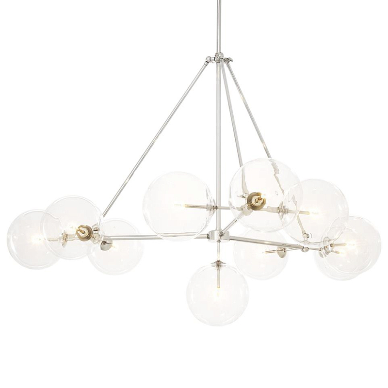 Люстра Chandelier Bermude Никель Прозрачное Стекло Люстра Chandelier Bermude Никель Прозрачное Стекло в Липецке | Loft Concept