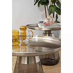 Кофейный столик с основанием из закаленного стекла Classic Round Gray Table варинант исполнения - 3 | Loft Concept в Липецке