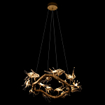 Люстра подвесная с прозрачными стеклянными птичками на ветвях Диаметр 80 см Serip Voa варинант исполнения - 5 | Loft Concept в Липецке