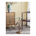 Столик с круглой стеклянной столешницей и корпусом в виде двух павлинов на ветке Table Two Peacocks варинант исполнения - 6 | Loft Concept в Липецке