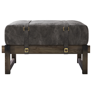 Пуф Duncan винтажная черная кожа 