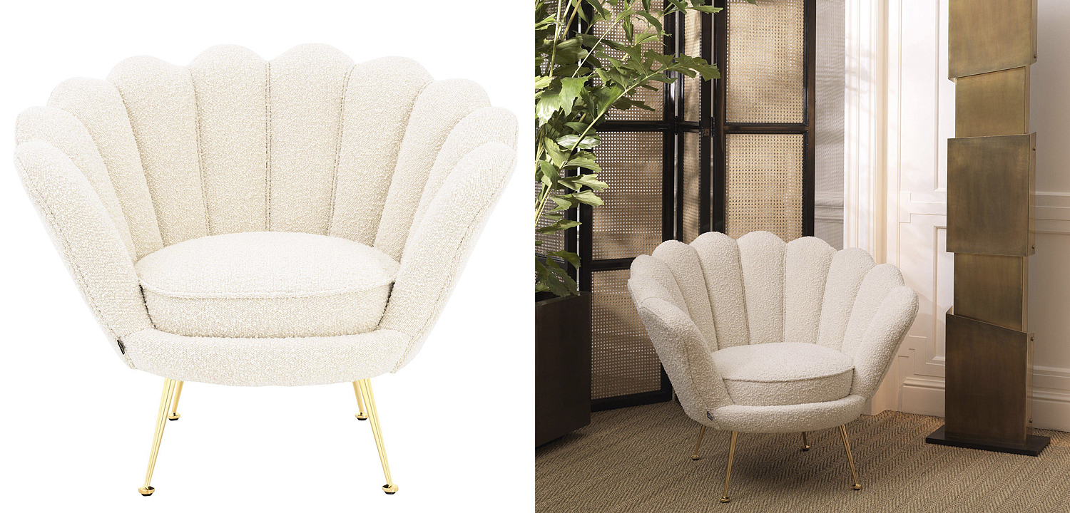 Кресло Eichholtz Chair Trapezium Boucle cream Кресло Eichholtz Chair Trapezium Boucle cream - Loft-Concept в Липецке