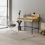 Стол письменный с выдвижным ящиком цвета древесины LEILA WORKING TABLE OAK ANTHRACITE варинант исполнения - 8 | Loft Concept в Липецке