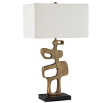 Настольная лампа с фигурным каркасом и прямоугольным тканевым абажуром Brutalist Profile варинант исполнения - 4 | Loft Concept в Липецке