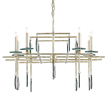 Люстра линейная с круглыми прозрачными подвесками  Horizontal Rectangular Chandelier варинант исполнения - 4 | Loft Concept в Липецке