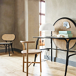 Письменный стол с круглой плетёной панелью для крепления заметок Allegory варинант исполнения - 2 | Loft Concept в Липецке