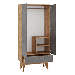 Шкаф с фасадом цвета серый бетон Grace of Furniture варинант исполнения - 2 | Loft Concept в Липецке