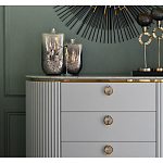 Комод белый овальный с мраморной столешницей Thoroughbass варинант исполнения - 3 | Loft Concept в Липецке