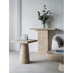 Столик приставной с квадратной столешницей Textured Cream Table варинант исполнения - 7 | Loft Concept в Липецке