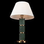 Настольная лампа на основании из зеленого мрамора с белым абажуром Noelia Green варинант исполнения - 4 | Loft Concept в Липецке