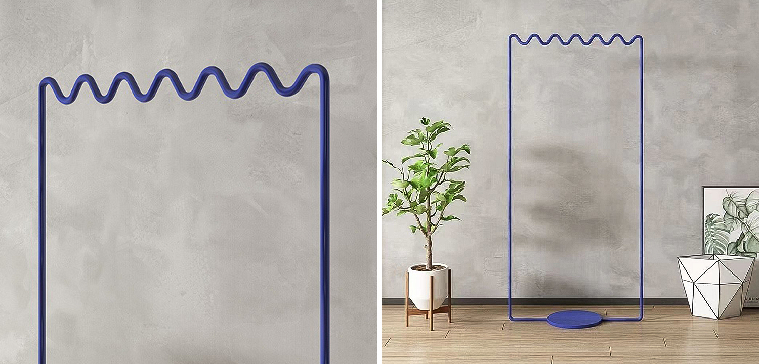 Вешалка Wave-shaped Hanger Rack Blue M Вешалка Wave-shaped Hanger Rack Blue M - Loft-Concept в Липецке