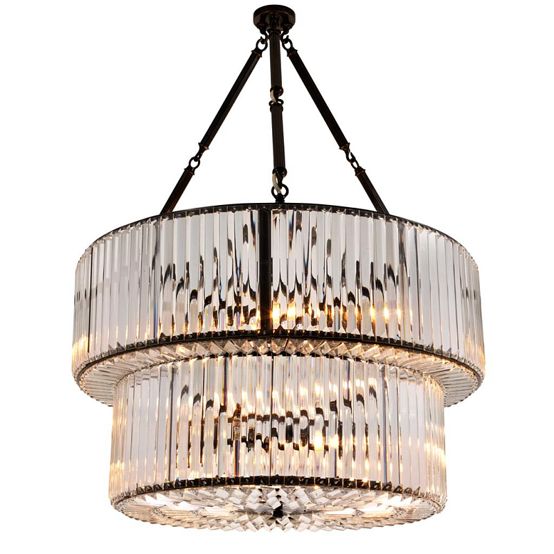 Люстра Chandelier Infinity Double Bronze Темная бронза Прозрачный (Transparent) Люстра Chandelier Infinity Double Bronze Темная бронза Прозрачный (Transparent) в Липецке | Loft Concept