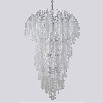 Люстра с прозрачными и белыми подвесками в виде лепестков FAIRYTREE Light варинант исполнения - 1 | Loft Concept в Липецке