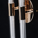 Бра с круглым основанием золотого цвета и двумя вертикальными плафонами Hex Scaffold варинант исполнения - 5 | Loft Concept в Липецке