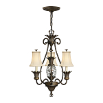 Люстра бронзового цвета с 3-мя кремовыми текстильными абажурами Hinkley варинант исполнения - 2 | Loft Concept в Липецке