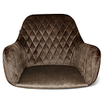 Барный стул со спинкой и подлокотниками на 4-х черных ножках Douglas Rhombus Коричневый Велюр варинант исполнения - 3 | Loft Concept в Липецке