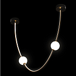 Подвесной светильник в форме дуги с белыми шарообразными плафонами Flos Wireline Lighting варинант исполнения - 1 | Loft Concept в Липецке