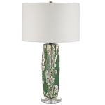 Настольная лампа керамическая с кремовым абажуром Scenic Column варинант исполнения - 5 | Loft Concept в Липецке