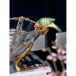 Чаша из прозрачного стекла на бронзовых ножках с фигурками попугаев Eden Garden варинант исполнения - 3 | Loft Concept в Липецке