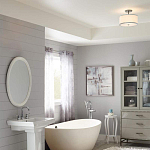 Потолочный светильник с цилиндрическим плафоомн из опалового матового стекла с металлическим обручем Feiss варинант исполнения - 5 | Loft Concept в Липецке