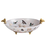 Белое фарфоровое блюдо с изображением бабочек Eden Garden варинант исполнения - 1 | Loft Concept в Липецке