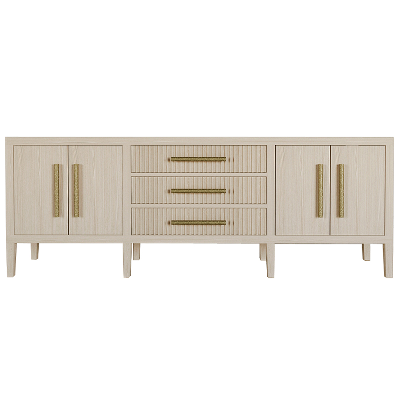 Большая VT-тумба Primo шпон Светлый дуб Древесина Золотой в Липецке | Loft Concept 