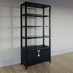 Стеллаж со стеклянными полками Elsa Dreams Black варинант исполнения - 1 | Loft Concept в Липецке