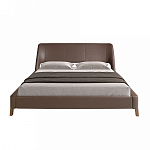 Кровать двуспальная с изголовьем из экокожи шоколадно-коричневого цвета Modern Look варинант исполнения - 4 | Loft Concept в Липецке