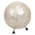 Настольная лампа из перламутра на металлическом каркасе Indonesian Egg варинант исполнения - 2 | Loft Concept в Липецке