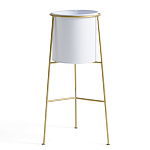 Кашпо из металла и латуни Elegance Elevated Planters белое варинант исполнения - 1 | Loft Concept в Липецке