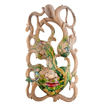 Маска деревянная резная расписная Tropical Paradise варинант исполнения - 1 | Loft Concept в Липецке