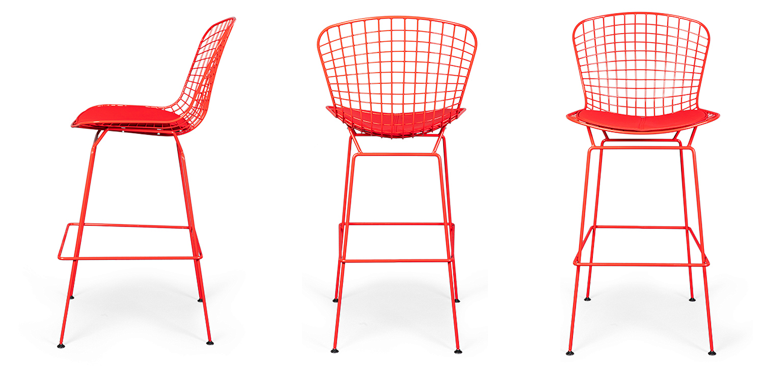 Барный стул Bertoia Barstool Red Барный стул Bertoia Barstool Red - Loft-Concept в Липецке