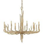 Люстра дизайнерская золотого цвета с 6-ю лампами на изогнутых рожках с текстурной поверхностью Hinkley варинант исполнения - 1 | Loft Concept в Липецке