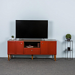 ТВ-тумба красная из массива бука с 2-мя дверками и ящиком Wenge Light варинант исполнения - 7 | Loft Concept в Липецке