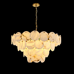 Люстра подвесная четырехъярусная с подвесками в форме дисков Cryptocrystalline Stone варинант исполнения - 1 | Loft Concept в Липецке