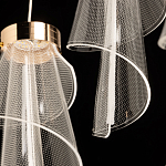 Люстра каскадная с 10-ю прозрачными плафонами Wave Line варинант исполнения - 8 | Loft Concept в Липецке