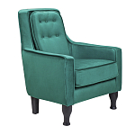Кресло с мягкой обивкой из велюра на 4-х ножках из массива березы Scarlett Armchair green варинант исполнения - 1 | Loft Concept в Липецке