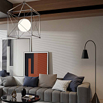 Торшер с изогнутым корпусом на бетонном основании Black Portland варинант исполнения - 4 | Loft Concept в Липецке