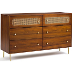 Комод с 6-ю ящиками с декором из ротанга Degarmo Chest of Drawers варинант исполнения - 1 | Loft Concept в Липецке