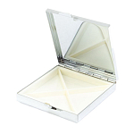 Таблетница карманная квадратная с 4-мя отделениями с зеркалом и накладкой из натурального камня Тигровый глаз Silver Stone Pillboxes варинант исполнения - 3 | Loft Concept в Липецке