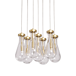 Люстра с 7-ю прозрачными плафонами из стекла в форме капли Lucid Rain  варинант исполнения - 1 | Loft Concept в Липецке