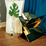 Дизайнерский журнальный стол фигурный золотого цвета Ufuri варинант исполнения - 3 | Loft Concept в Липецке